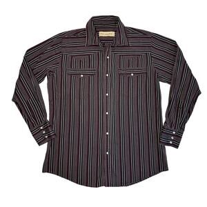 Bit & Bridle Men's Long Sleeve Pearl Snap Button Up Size Large